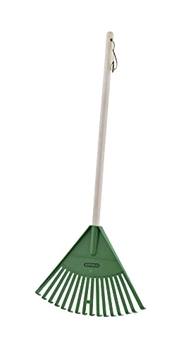 Kids Garden Rake With Hardwood Handle – Durable Plastic Green Head To Sweep Leaves In Lawn And Tidying Up The Garden… 1 Kids Garden Rake With Hardwood Handle – Durable Plastic Green Head To Sweep Leaves In Lawn And Tidying Up The Garden…