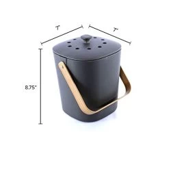 Bamboozle Food Composter, Indoor Food Compost Bin For Kitchen (Graphite) -Garden Supply Store 312BD88stTZL