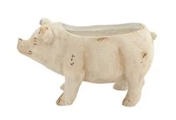 Benzara 79928 Adorable Pig Flower Pot, Cream -Garden Supply Store 314ExOR2P3L