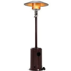 Patio Heater Tall Hammered Finish Garden Outdoor Heater Propane Standing LP Gas Steel W/Accessories