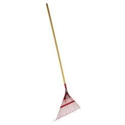 Emsco Group 9024 Cavex 25-Tine Poly Modern Leaf Rake, Red/Brown