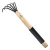 Garden Rake With Ergonomic Wooden Handle For Firm Grip, Military Grade Steel Gardeners Tine Cultivator Wood Japanese…