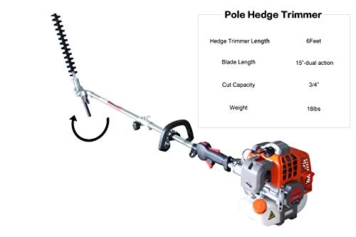 PROYAMA Powerful 42.7cc 5 In 1 Multi Functional Trimming Tools,Gas Hedge Trimmer,String Trimmer, Brush Cutter,Pole Saw… 4 PROYAMA Powerful 42.7cc 5 In 1 Multi Functional Trimming Tools,Gas Hedge Trimmer,String Trimmer, Brush Cutter,Pole Saw… - Image 4
