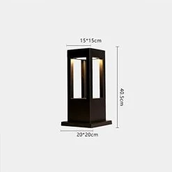 WHYA Modern Square Garden Lawn LED Post Light Nordic Black Die-cast Aluminum Rust Exterior Column Lantern Swimming Pool… -Garden Supply Store 31aQ96YYwKL