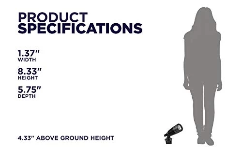 Moonrays 95536 1W Low Voltage LED Metal Spot Light Kit (6 Pack) Transformer, Connectors, 50 Feet Of Wire Black 6 Moonrays 95536 1W Low Voltage LED Metal Spot Light Kit (6 Pack) Transformer, Connectors, 50 Feet Of Wire Black - Image 6