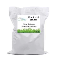 Slow Release Granular Lawn Fertilizer – Advanced Nutrients, Turf & Lawn Fertilizer, 25-5-10 65% – 20kg Bag