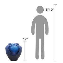 Teamson Home Floor Glazed Pot Water Fountain With Built-in LED Light And Pump For Outdoor Indoor Patio Garden Backyard… -Garden Supply Store 31gs4vhu8mL
