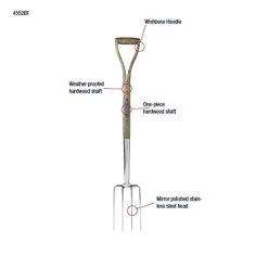 Bosmere Spear And Jackson R720 Traditional Mirror Finish Stainless Steel Head Border Fork -Garden Supply Store 31hwdPBLUGL