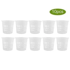 10pcs/Set Garden Net Cups Pots Durable Plastic Plant Nursery Germination Pots Bucket Basket For Hydroponics Garden…