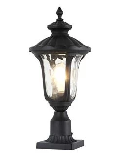 GYDZ Outdoor Pillar Lights, Outdoor Post Light With Pier Mount Adapter, Vintage Post Lamp In Matte Black Finish With…