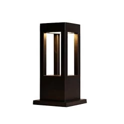WHYA Modern Square Garden Lawn LED Post Light Nordic Black Die-cast Aluminum Rust Exterior Column Lantern Swimming Pool…