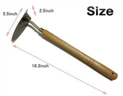 Japanese Garden Landscaping Triangle Hoe With Stainless Steel Blade & Wood Handle -Garden Supply Store 31wLaaLh2ML