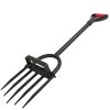 5-Tine Heavy Duty Pitch Fork For Gardening – Long Handled Digging Fork Garden Claw Weeder