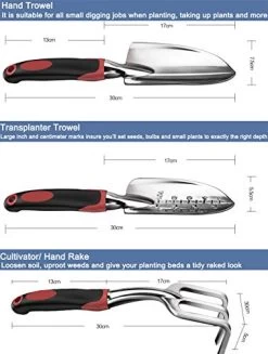 ESOW Garden Tool Set, 3 Piece Cast-Aluminum Heavy Duty Gardening Kit Includes Hand Trowel, Transplant Trowel And… -Garden Supply Store 41 lC5zkLoL