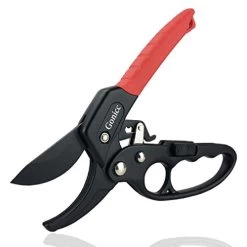 Gonicc 8″ Professional Ratchet Anvil Pruning Shears (GPPS-1011), Ratcheting Mechanism, Anvil Groove Design, Reinforced Design Handle, Garden Shears Clippers, Anvil Pruner, Hand Tools Scissors Loppers