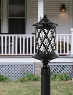 Industrial Exterior Lamp Post Lighting Fixtures Waterproof Post Light Outdoor With 3-Inch Pier Mount Base,Water Glass… -Garden Supply Store 410X7wNZhdL