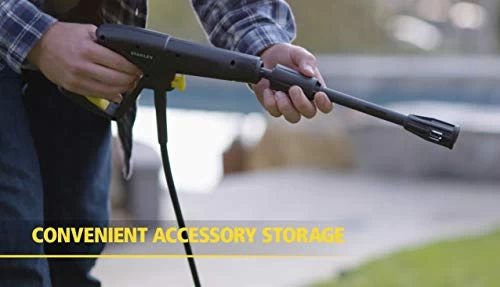 Stanley SHP1600 1600 Psi Electric Pressure Washer With Vari-Spray Nozzle, Wand, Spray Gun, 20′ Hose & Detergent Bottle… 6 Stanley SHP1600 1600 Psi Electric Pressure Washer With Vari-Spray Nozzle, Wand, Spray Gun, 20′ Hose & Detergent Bottle… - Image 6