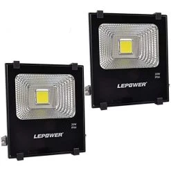 LEPOWER 2 Pack 100W LED Flood Lights, IP66 Waterproof, 9000lm, 6000K Outdoor Floodlights With Plug, 500W Halogen Bulb…