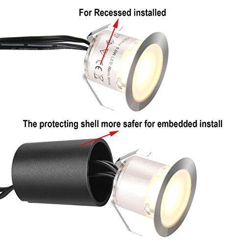 Recessed LED Deck Light Kits With Protecting Shell φ32mm,SMY In Ground Outdoor LED Landscape Lighting IP67 Waterproof… 2 Recessed LED Deck Light Kits With Protecting Shell φ32mm,SMY In Ground Outdoor LED Landscape Lighting IP67 Waterproof… - Image 2