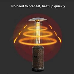 Rattan Patio Heater,Outdoor Standup Patio Heater + Free Rain Cover Suitable For Restaurants, Hotels And Bars -Garden Supply Store 412TZZHztjL
