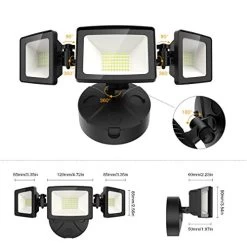 Onforu 2 Pack 50W LED Security Light, 5000LM Super Bright Outdoor Flood Light Fixture With 3 Adjustable Heads, IP65… -Garden Supply Store 412TgvS7mcL
