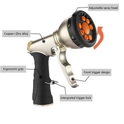 AltraTech Metal Garden Hose Nozzle Heavy Duty Spray Gun 2 Mixed Pack Metal Sprayer 9 Patterns Brass For Car Washing… 9 AltraTech Metal Garden Hose Nozzle Heavy Duty Spray Gun 2 Mixed Pack Metal Sprayer 9 Patterns Brass For Car Washing… -Garden Supply Store 412aKrDoB1L