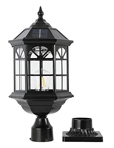 GYDZ Outdoor Solar Post Light Fixture Solar Pier Light Outdoor Solar Pillar Column Light For Garden, Front Door,Vintage… 1 GYDZ Outdoor Solar Post Light Fixture Solar Pier Light Outdoor Solar Pillar Column Light For Garden, Front Door,Vintage…