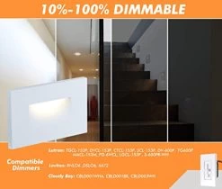 Cloudy Bay LED Indoor Outdoor Step Light,3-Pack,3000K Warm White,Stair Light,White Finish -Garden Supply Store 413IrqShIoL