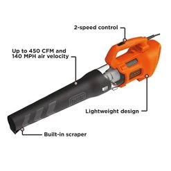 BLACK+DECKER BEBL750 Electric Blower, Black & String Trimmer With Auto Feed, Electric, 6.5-Amp, 14-Inch (BESTA510) -Garden Supply Store 413OpMAWkOL