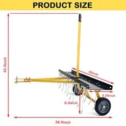 COATTOA 40-Inch Lawn Sweeper Tow Behind Dethatcher, Landscape Rake, Lawn Tractor Rake, Tine Tow Dethatcher Pull Behind Mower, Riding Lawn Mower Attachments For Outdoor Yard Tools Lawn Care 9 COATTOA 40-Inch Lawn Sweeper Tow Behind Dethatcher, Landscape Rake, Lawn Tractor Rake, Tine Tow Dethatcher Pull Behind Mower, Riding Lawn Mower Attachments For Outdoor Yard Tools Lawn Care -Garden Supply Store 413jOP0ZqUL
