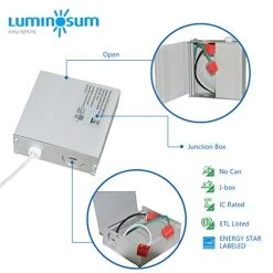 LUMINOSUM Dimmable LED Downlight 4″ 9W With Junction Box, Led Pot Lights 700lm, 90W Equiv, Dimmable IC Rated Airtight, ETL & Energy Star Listed, Daylight 5000k, 12-Pack -Garden Supply Store 413zhPaVVwL