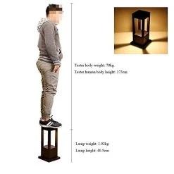 WHYA Modern Square Garden Lawn LED Post Light Nordic Black Die-cast Aluminum Rust Exterior Column Lantern Swimming Pool… -Garden Supply Store 414PCgNPELL