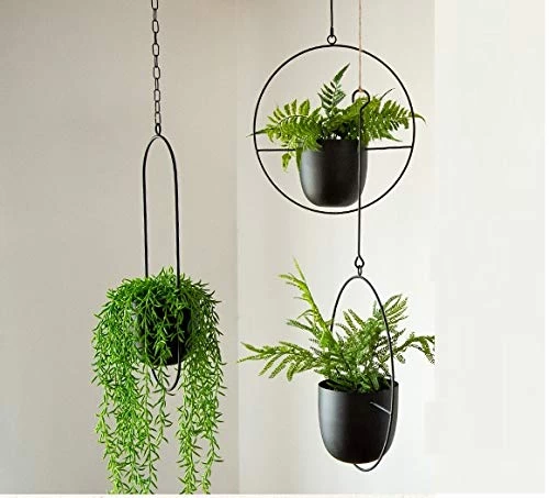 RISEON Boho Black Metal Plant Hanger,Metal Wall And Ceiling Hanging Planter, Modern Planter, Mid Century Flower Pot… 7 RISEON Boho Black Metal Plant Hanger,Metal Wall And Ceiling Hanging Planter, Modern Planter, Mid Century Flower Pot… - Image 7