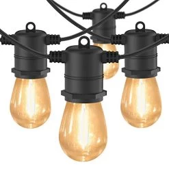 IMartine Outdoor Led String Lights RGB Patio Lights 48FT Waterproof Color Changing Dimmable Backyard Light 15+2…