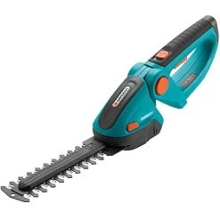 GARDENA 8895 Lithium Ion ComfortCut Rechargeable Shrub Shears, Turquoise/Orange/Black