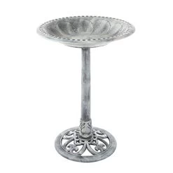 Pure Garden 50-LG1073 Antique Bird Bath-Weather Resistant Resin Birdbath With Vintage Scroll Design, 3 Ground Stakes For… -Garden Supply Store 417BLLSRLgL