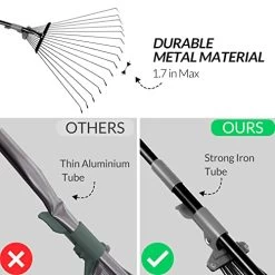 Walensee Garden Leaf Rake 64 Inch Adjustable Folding Leaves Rake Tools Metal Rake With Expandable Head From 7-22 Inch… -Garden Supply Store 417IJgmuJyL