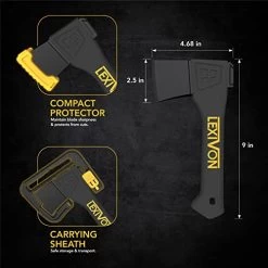 LEXIVON V9 Camping Hatchet, 9-Inch Axe | Ergonomic Grip, Lightweight Fiber-Glass Composite Handle | Protective Carrying… -Garden Supply Store 417Redhgu9L
