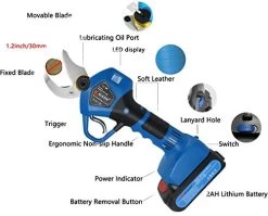 K KLEZHI 1.2Inch/30mm Professional Sharp Cordless Electric Pruning Shears,2PCS Backup Rechargeable 2Ah Lithium Battery… 9 K KLEZHI 1.2Inch/30mm Professional Sharp Cordless Electric Pruning Shears,2PCS Backup Rechargeable 2Ah Lithium Battery… -Garden Supply Store 41846wjpgdL