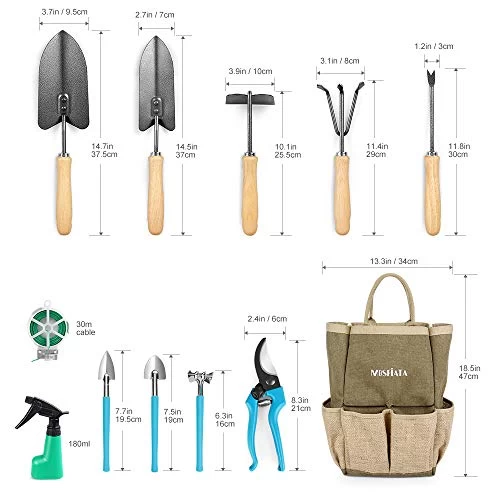 MOSFiATA Garden Tools Set, 12 Pieces Gardening Tools Comfortable Handle And Heavy Duty Hoe Rake Trowel Handle Tools… 2 MOSFiATA Garden Tools Set, 12 Pieces Gardening Tools Comfortable Handle And Heavy Duty Hoe Rake Trowel Handle Tools… - Image 2