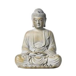 Zen Decor Garden Statues Buddha Statue Garden Ornament Zen Outdoor Sitting Meditating Stone Buddha – Effect Indoor And…
