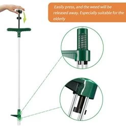 Walensee Weed Puller, Stand Up Weeder Hand Tool, Long Handle Garden Weeding Tool With 3 Claws, Hand Weed Hound Weed Puller For Dandelion, Standup Weed Root Pulling Tool And Picker, Grabber (1 Pack) -Garden Supply Store 418nHdtSTIL