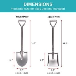 31.5 Inch Flat Head Garden Shovel, D Handle Square Flat Spade Shovel For Gardening, All Stainless Steel Made -Garden Supply Store 4196ARJLRYL