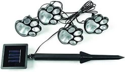 Jobar Solar Paw Print Lights, Set Of 4 4 Count