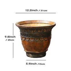 Low Urn Planter Flower Plant Pot Vase Garden Roman Cast Stone Ornate Decors Garden Vintage Flower Vase,31cm -Garden Supply Store 419tTxIIbIL