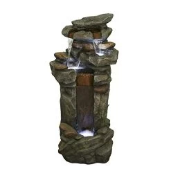 LISTOS’ Outdoor Water Fountain | 5-Tier Floor Water Fountain | 40.15″ Garden Fountain Decor With White LED Light, Perfect For Patio Yard Garden Lawn (5-POTS) -Garden Supply Store 41AvRVHyI2L