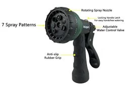 Instapark GHN-06-25 Heavy-Duty EVA Recoil Garden Hose 25ft With 7-Pattern Spray Nozzle, Green, 25 Foot -Garden Supply Store 41B2xbhje3L