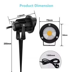 WeLead 7W Spotlight Bright Landscape Light With Canada Plug Garden Light With Metal Spike COB LED Security Lighting… -Garden Supply Store 41BCZEANlJL