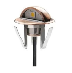 1x QACA LED Stair Light Low Voltage Waterproof IP65 Outdoor Φ1.38″ Wood Recessed Blue LED Deck Lighting Yard Garden Patio Step Landscape Pathway Decor Lamp, Bronze (Blue)