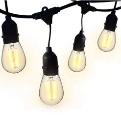 Brillihood LED Outdoor 50ft G40 String Lights With 50 +2 Shatterproof LED Bulbs, Warm White, Indoor & Outdoor Hanging…